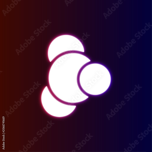Abstract Glowing Neon Molecule Structure Logo Design