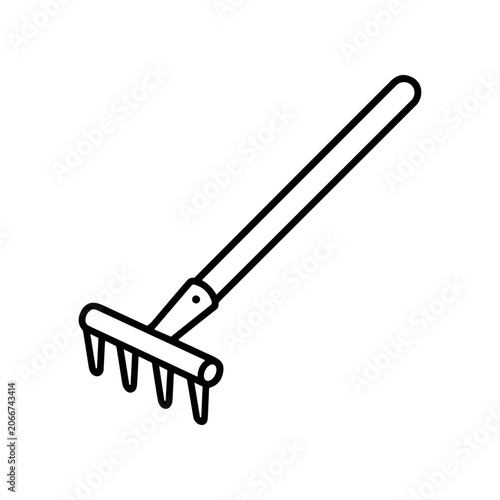 Konstfotografi Rake tool for gardening and landscaping.