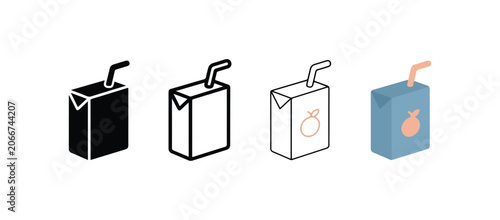 juice box designs with straws  different colors and patterns  for packaging and beverage concepts