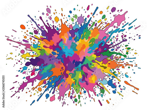 Obraz na plátně Vibrant colorful paint splashes erupt in a dynamic explosion of artistic express