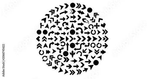 Modern arrowhead and navigation icon collection with directional symbols vector set