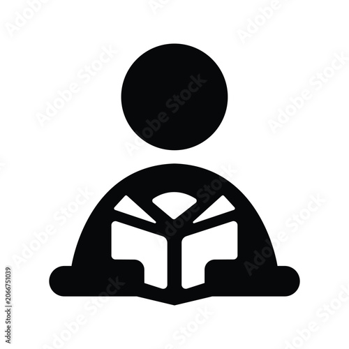 Person Reading Book Vector Icon