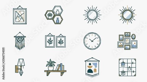 Canvastavla Symbolic Daily Life Icons Collection.