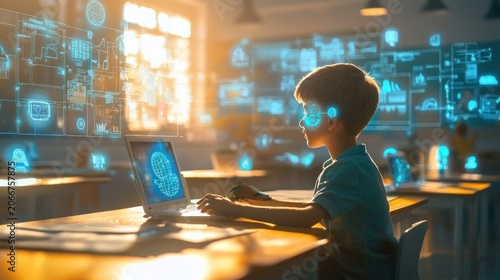 Child learning with holographic tech