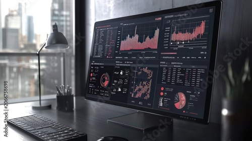 Computer monitor financial data