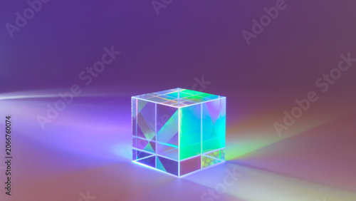 A glass dichroic prism disperse light into different colors 
