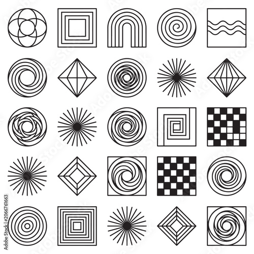 Collection of various geometric shapes and abstract designs