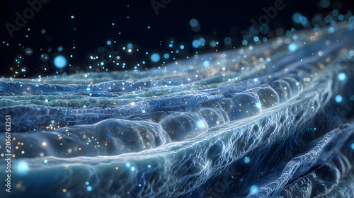 Advanced Skin Barrier Hydration Technology Concept with Deep Moisture Penetration and Cellular Regeneration 3D Medical Illustration