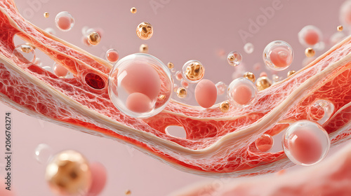 Luxury Skin Rejuvenation and Cellular Regeneration with Collagen Boosting Technology 3D Medical Beauty Illustration