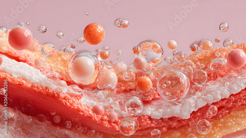 Luxury Skin Rejuvenation and Cellular Regeneration with Collagen Boosting Technology 3D Medical Beauty Illustration