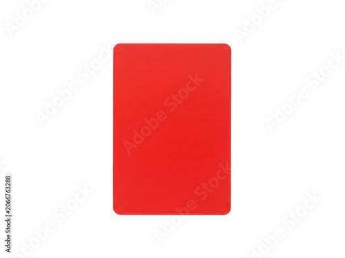 Red card simple rectangular shape with rounded corners, isolated on transparent background