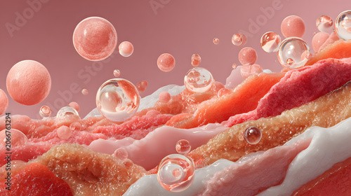 Luxury Skin Rejuvenation and Cellular Regeneration with Collagen Boosting Technology 3D Medical Beauty Illustration