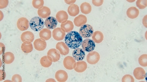 Reticulocyte Count Blood Smear Laboratory Evaluation Close Up