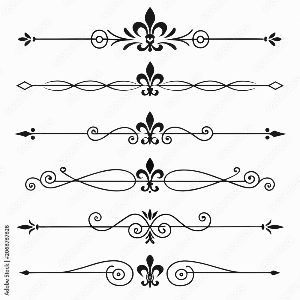 Photography Curvy scrollwork borders for invitations designs.
