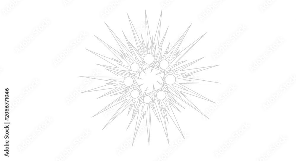 Fototapeta premium Abstract Starburst Sparkle Bursting Outwards, Geometric Design, Minimalist Line Art
