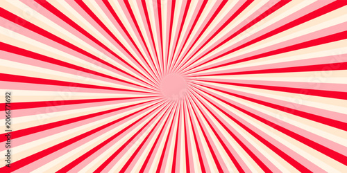 Pink ice cream and candy swirl background, lollipop vortex patterns intermixed with strawberry and circus elements. Retro spiral design. vector illustration