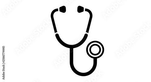 Black Stethoscope Icon Vector Illustration