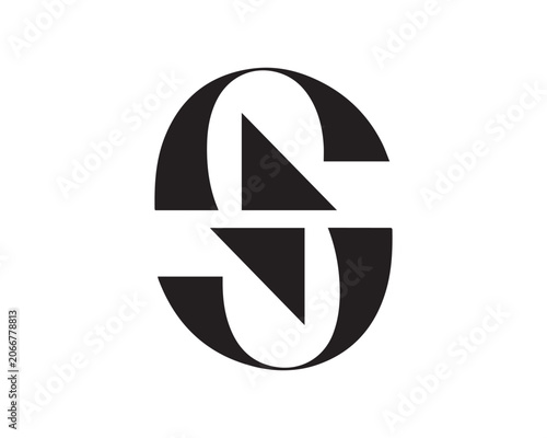 Modern Abstract Letter S Logo Design with Geometric Shapes and Black Color Scheme