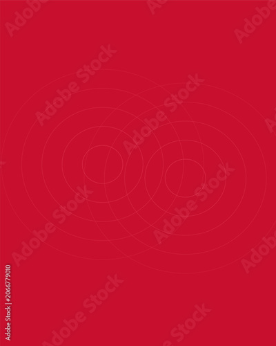 Red background with abstract concentric circles pattern, modern minimalist design element.