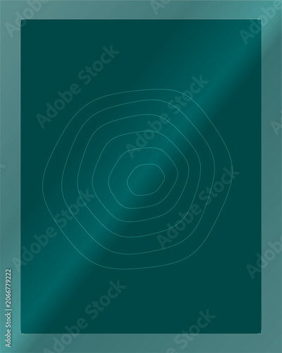 Teal abstract concentric circles on a textured background.