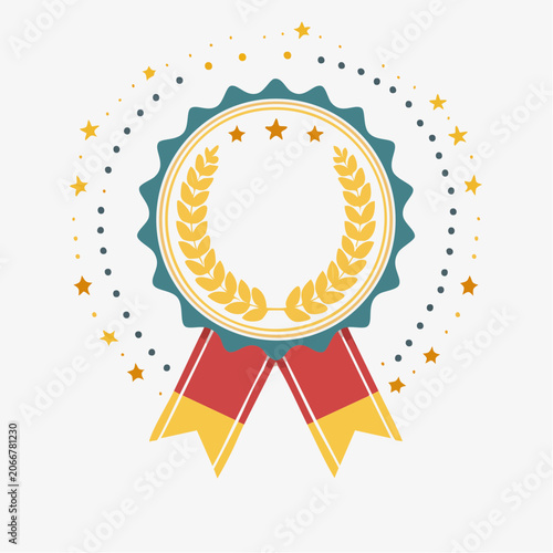Award Ribbon with Laurel Wreath and Stars