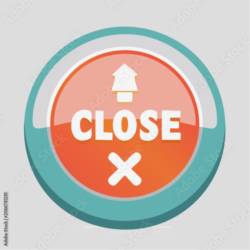 Close button icon with arrow and cross symbols