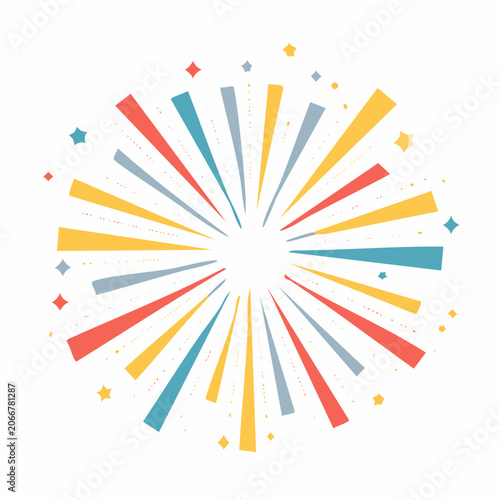 Colorful Burst of Rays and Stars