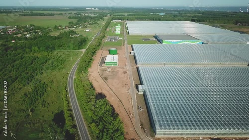 Drone pulling back and rising above complex