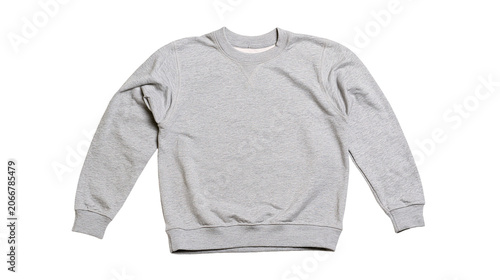 Tableau sur toile Gray crew neck sweatshirt with long sleeves