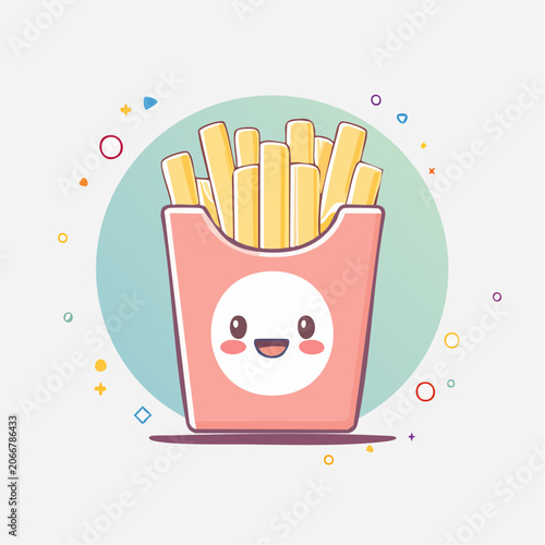 Cute Kawaii French Fries Character