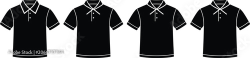 Tableau sur toile Vector illustration of polo shirts with collar and buttons representing fashion,