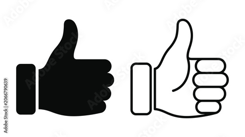 Photography Thumbs up Hand Gestures Black And White Line Art Icons