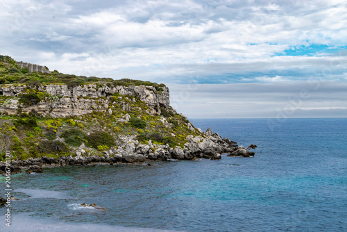 Tableau sur toile Scenic rocky coastline and crystal clear blue water in Menorca, Balearic Islands