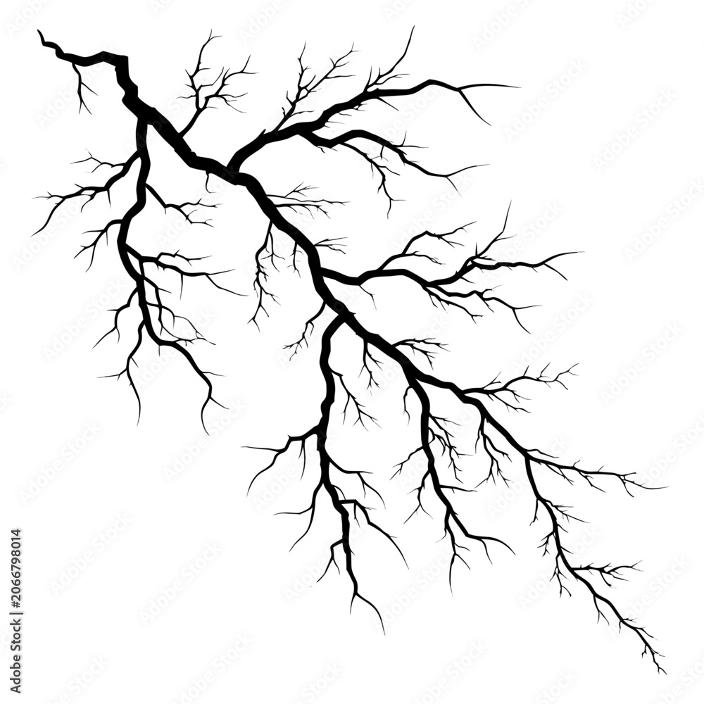 Fototapeta premium Jagged electric bolt shape isolated on white area.