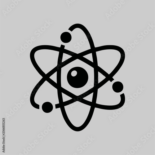 Atom icon vector illustration representing science and nuclear energy