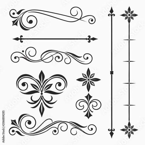Ornate flourish decorative flourish swirl element.