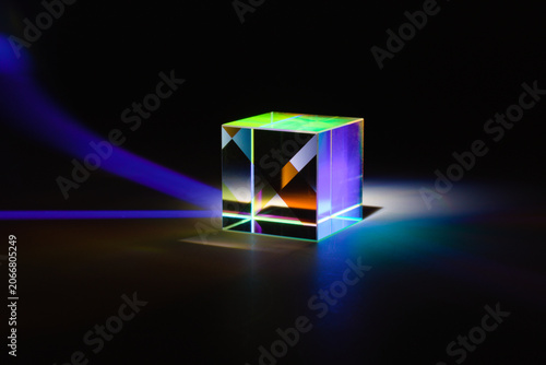 A glass dichroic prism disperse light into different colors
