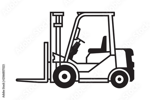 Counterbalance Forklift Truck Side View Vector Icon