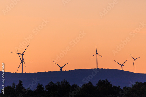 Wind Turbines at Dusk