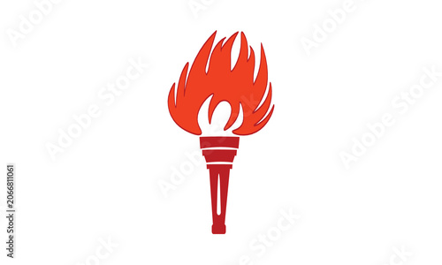 Symbolic Illustration of a Burning Torch with a Flame