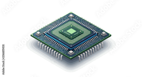 Microchip electronic component closeup view.