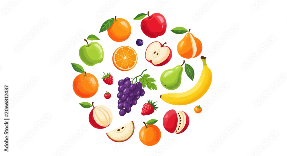 Obraz premium Fresh Fruit Assortment Healthy Food.
