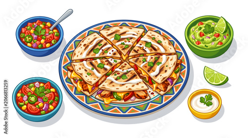 Delicious Quesadilla with Fresh Salsa.