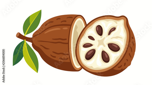 Brown fruit with seeds inside.