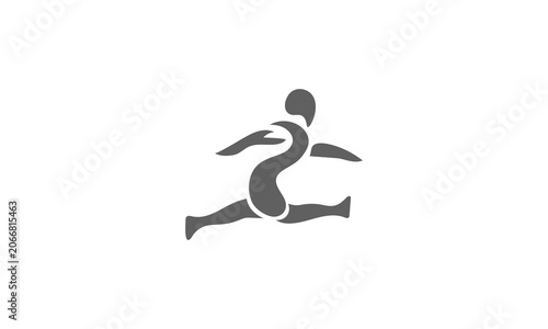 Abstract Illustration of a Running Human Figure in Motion