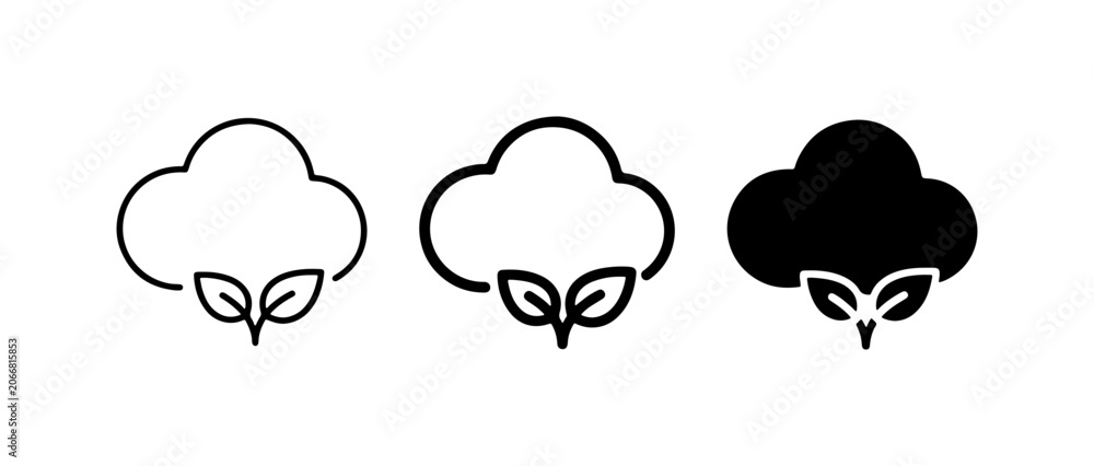 Obraz premium Cotton Icons, Natural Fiber Symbols, Organic Material Graphics, Textile Elements
