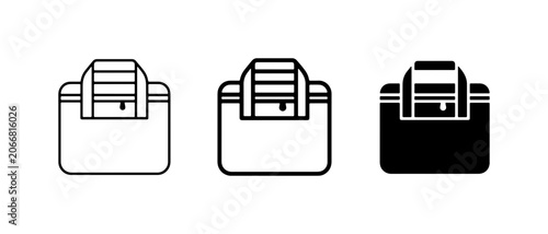 Cooler Bag Icons, Ice Chest Vector Graphics, Portable Cooler Set, Travel Food Storage