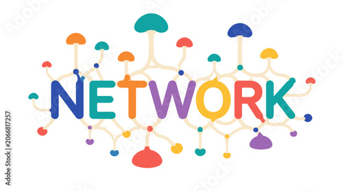 Vibrant Network Concept with Connected Dots and Nodes.