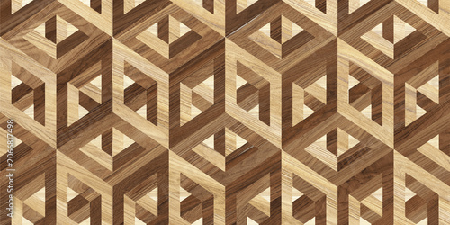 The wood texture is made into a cube shape for the background