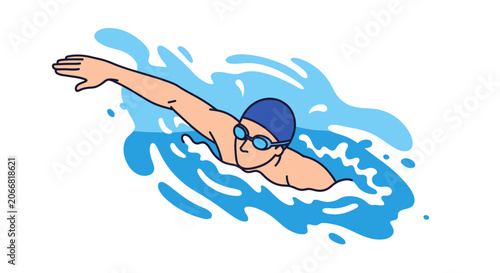 Man swimming in the water fast.